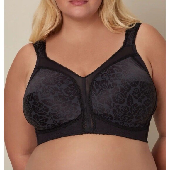 Playtex Size 38DDD Bra 18 Hour Ultimate Shoulder Comfort Wireless Black #4693 - Picture 1 of 6